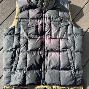 J Crew Expedition Down Puffer Water Resistant Vest Men’s L Extra Warmth Hooded
